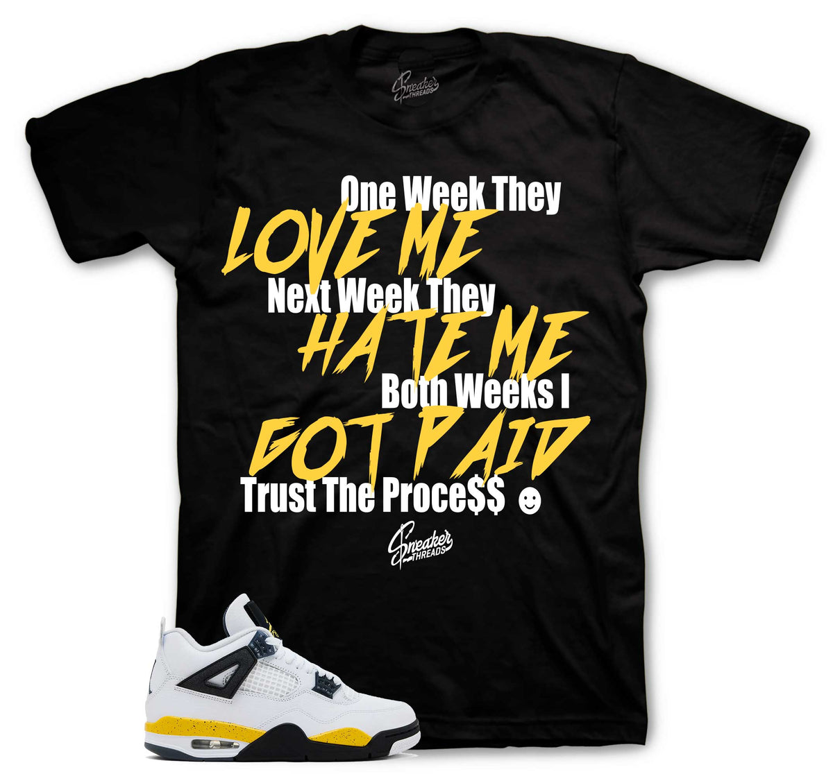 Retro 4 Tour Yellow Trust The Process Shirt
