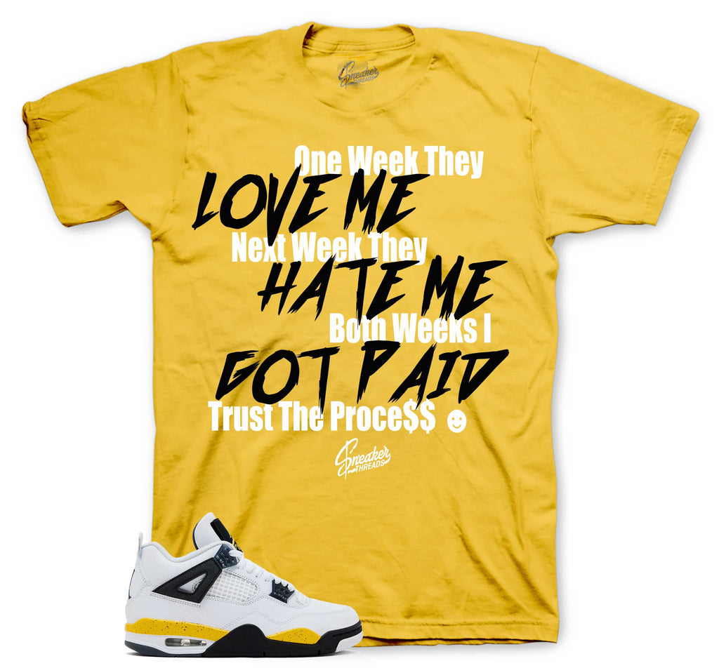 Retro 4 Tour Yellow Trust The Process Shirt