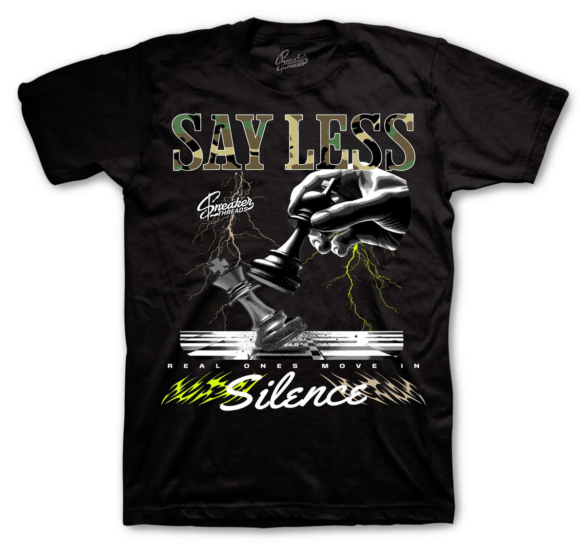 Say Less Graphic T-Shirt | Foamposite Green Camo