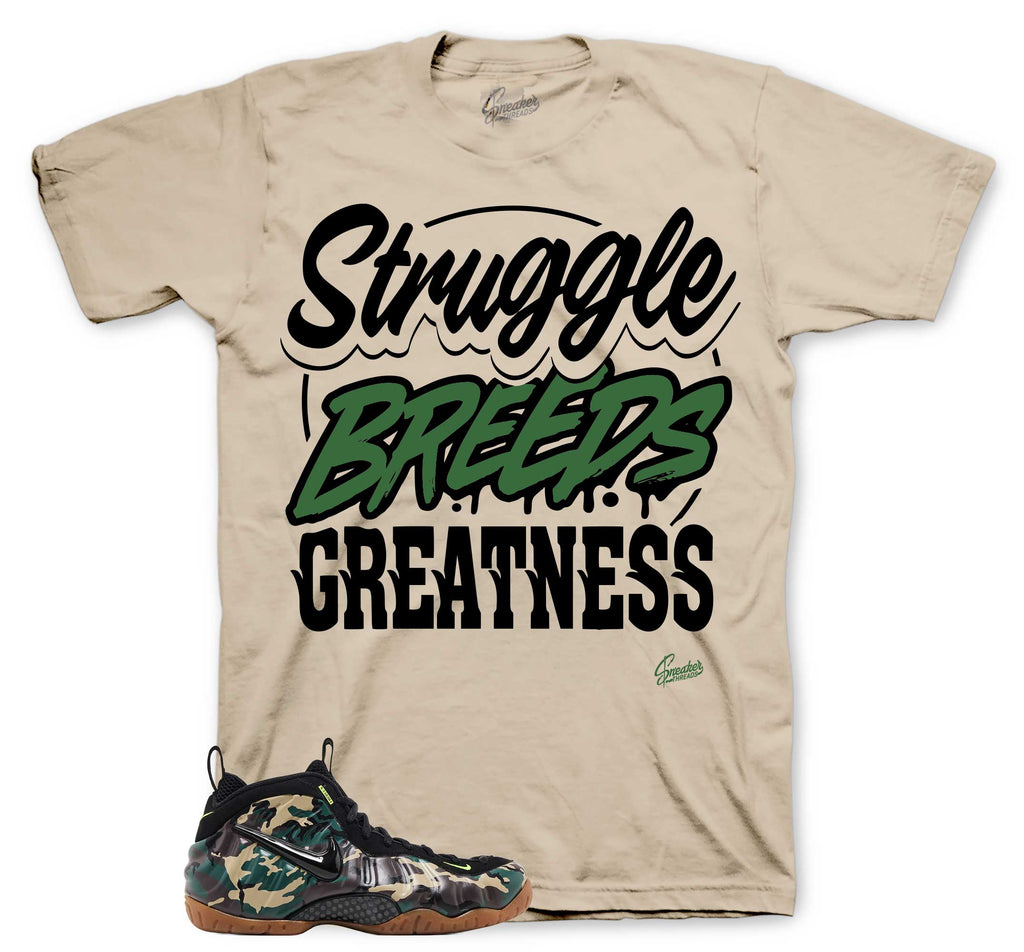 Struggle Breeds Graphic T-Shirt | Foamposite Green Camo