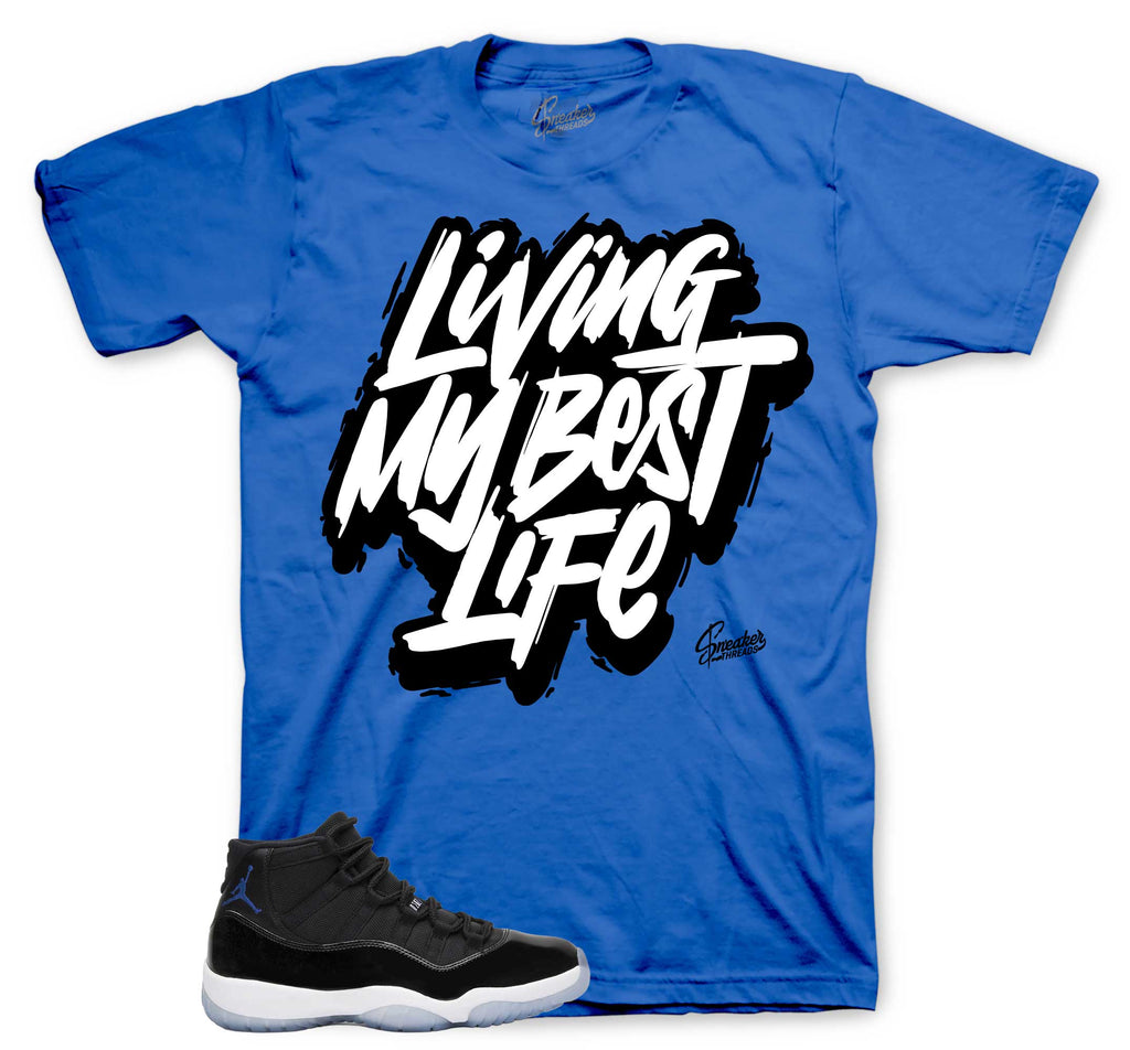 Living Life Graphic T-Shirt | Jordan 11 Varsity Royal Space Jams