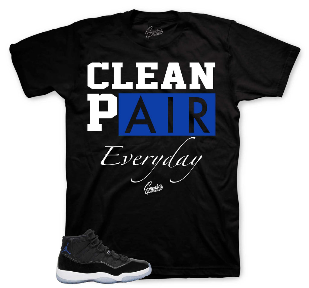 Clean Pair Graphic T-Shirt | Jordan 11 Varsity Royal Space Jams