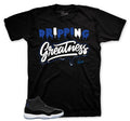 Drip Greatness Graphic T-Shirt | Jordan 11 Varsity Royal Space Jams