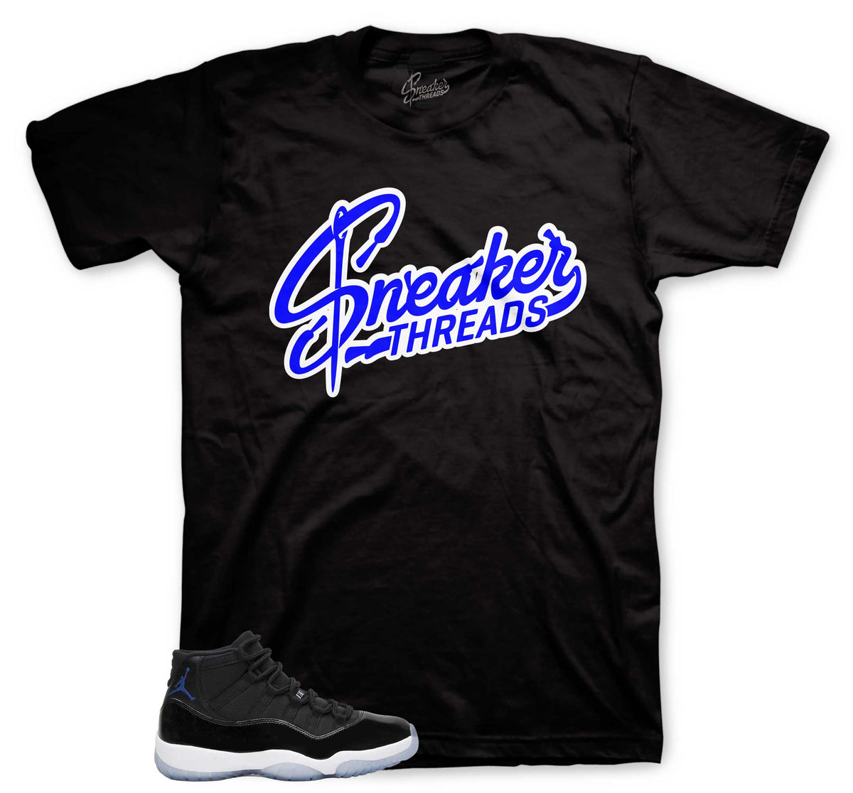 Sneaker Threads Graphic T-Shirt | Jordan 11 Varsity Royal Space Jams