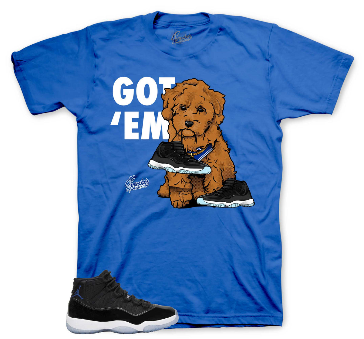 Copped Em Graphic T-Shirt | Jordan 11 Varsity Royal Space Jams (Copy)