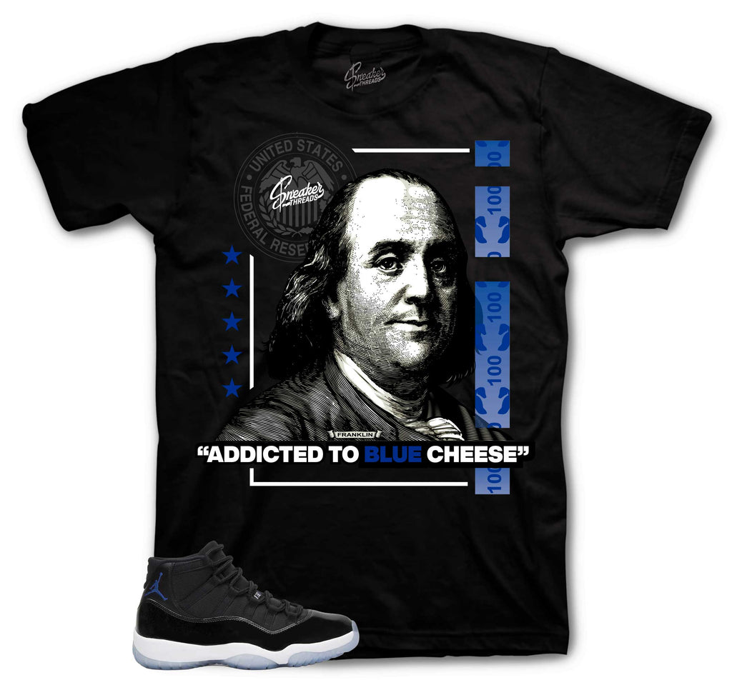 Blue Cheese Graphic T-Shirt | Jordan 11 Varsity Royal Space Jams