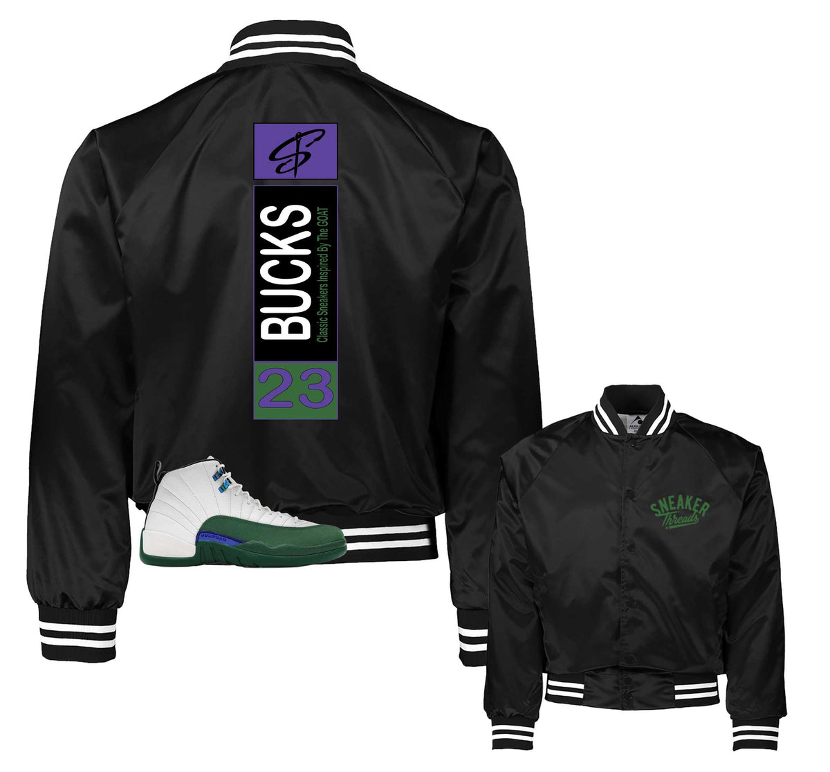 Retro 12 Bucks Heel Tab Satin Jacket