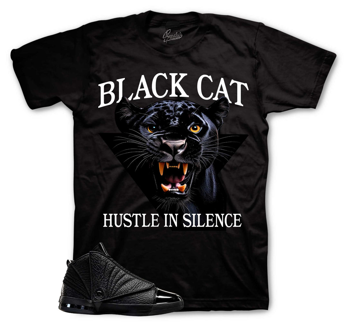 Hustle in Silence Graphic T-Shirt | Jordan 16 Black Pack