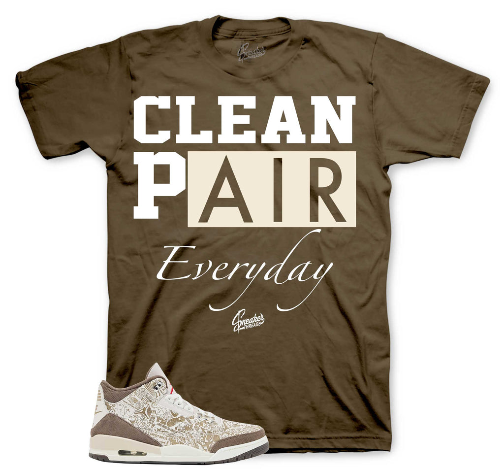 Retro 3 Laser Palomino Clean Pair Shirt