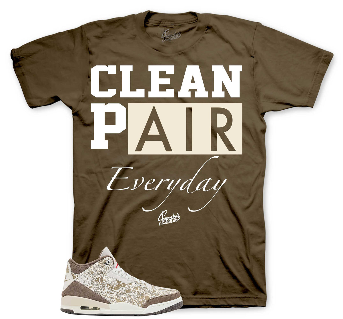 Retro 3 Laser Palomino Clean Pair Shirt
