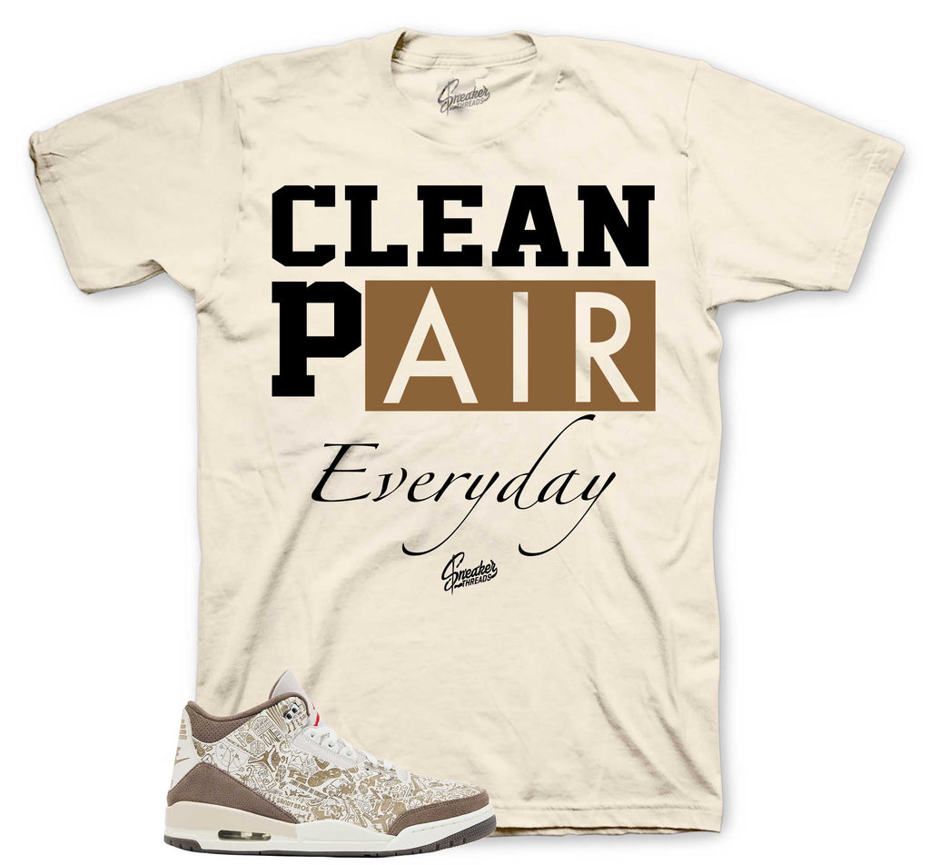 Retro 3 Laser Palomino Clean Pair Shirt