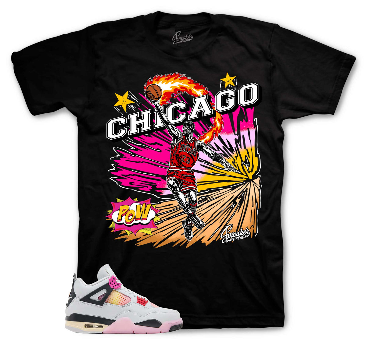 Retro 4 Comic On Fire Shirt
