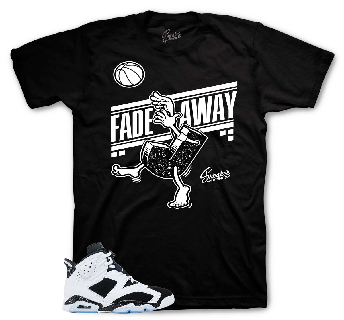 Retro 6 White Black Fade Away Shirt