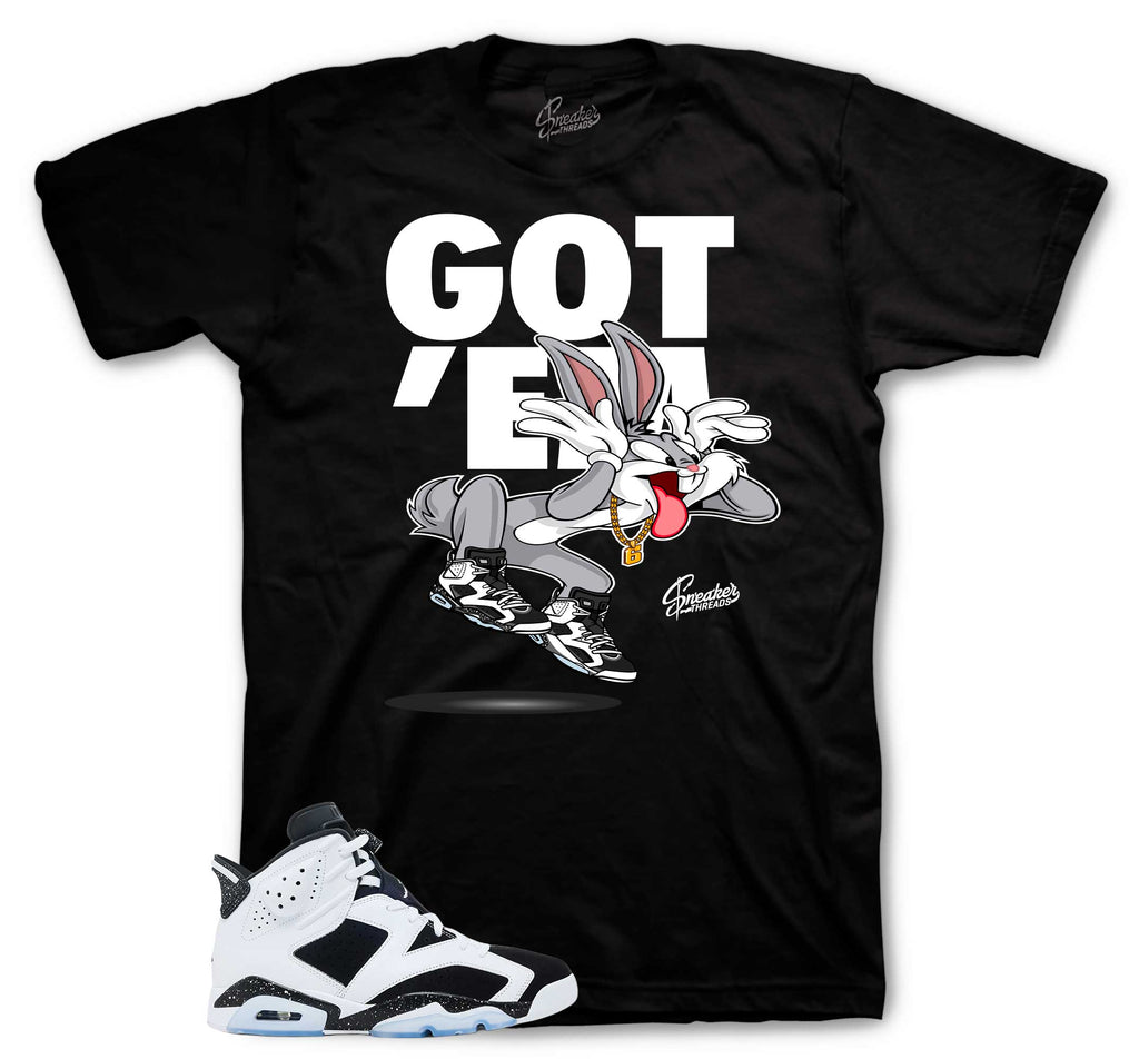 Retro 6 White Black Copped Em Shirt