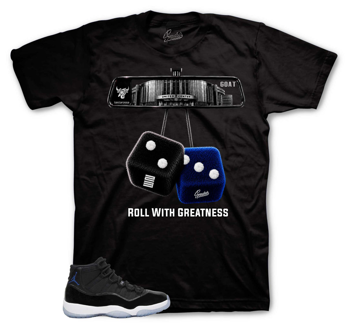 Rear View Graphic T-Shirt | Jordan 11 Varsity Royal Space Jams
