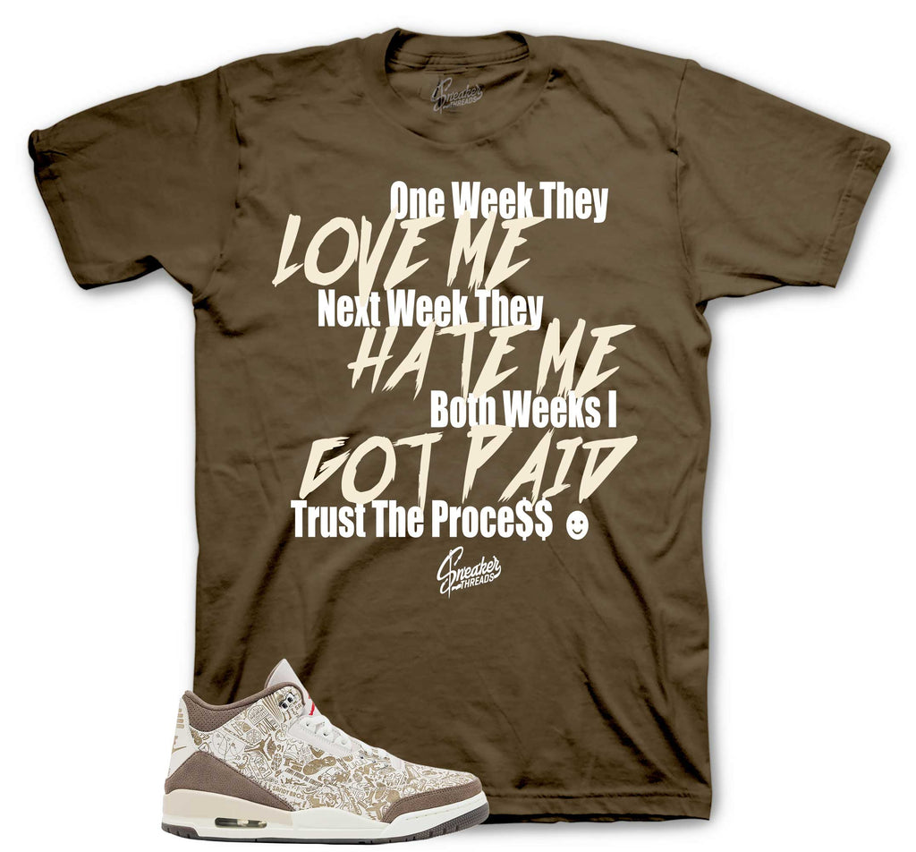 Retro 3 Laser Palomino Trust The Process Shirt